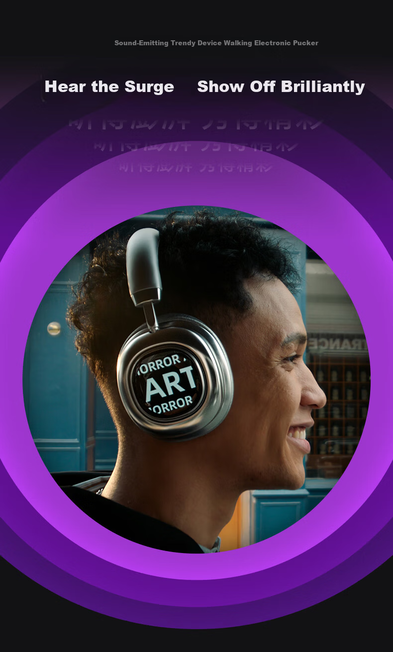 MORRORART VWS X1 Wireless Bluetooth Headphones with Active Noise Cancellation, Touch Screen, Long Battery Life, Birthday Gift, Compatible with Apple And Huawei, Standard Single Screen Version GT Silver 4