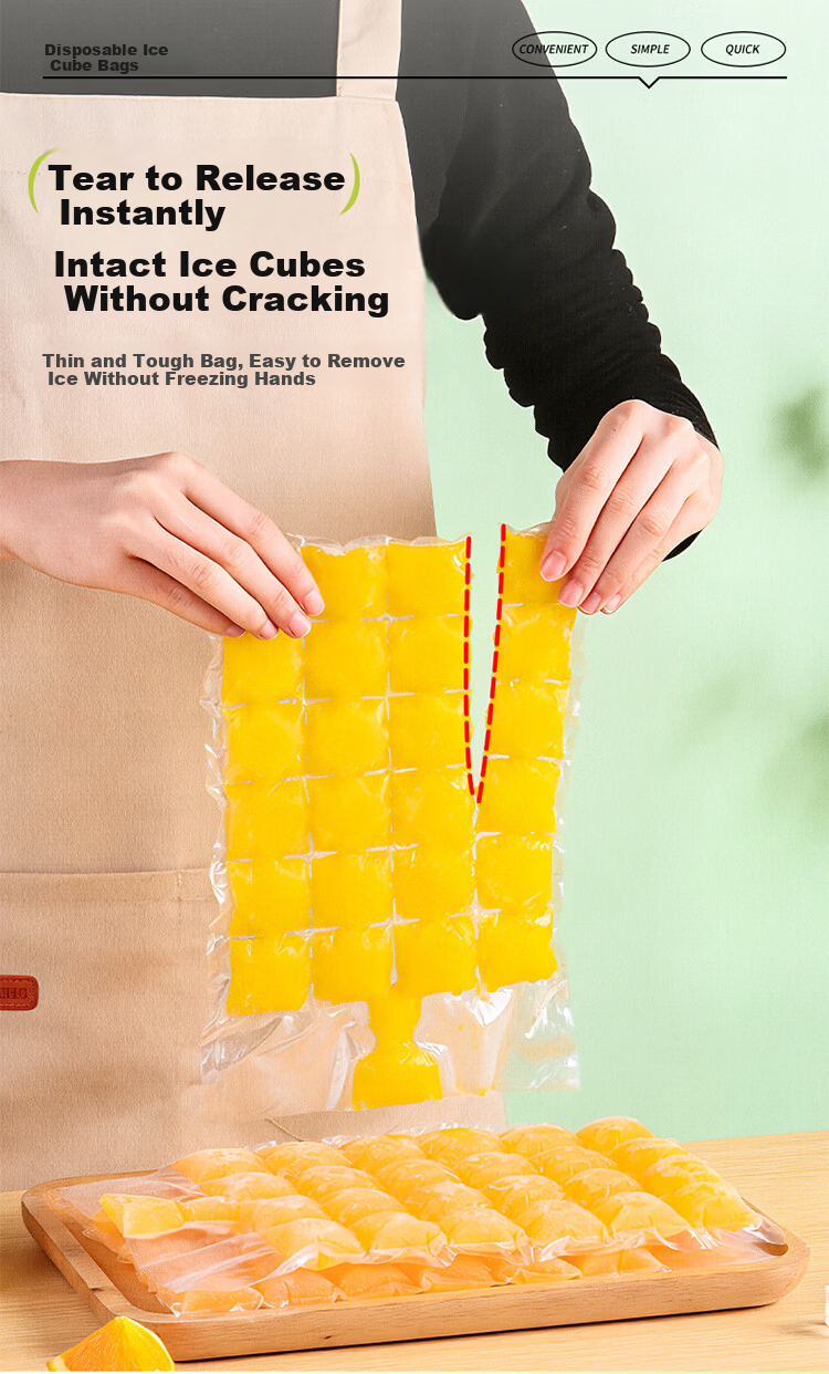 Extreme Space Ice Cube Bags Disposable Ice Bag Self-Sealing Ice Making Tool 60 Pieces with Funnel 2