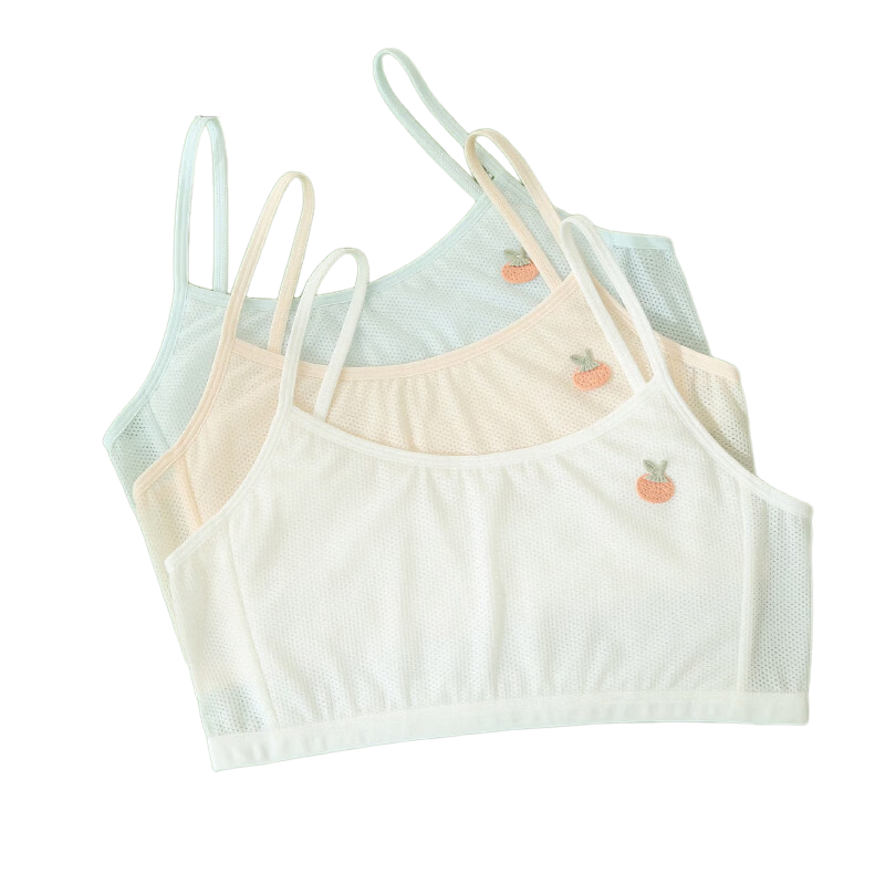 Yalu Girls' Underwear Children's Developmental Primary School Girls' Vest 9-12 Years Old Girls' Bra Summer Thin Mesh