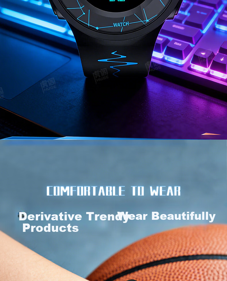 HUGE Korean Style Simple Digital Watch for Men Women Students Kids Youth Sports Colorful Waterproof Couple Wristwatch 2