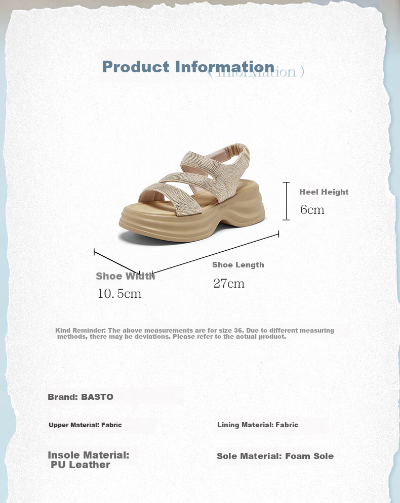 Basto 26 Summer Dad Style Sports Sandals Fashion Casual Outdoor Women's Shoes BP575BL6 Apricot 37 4