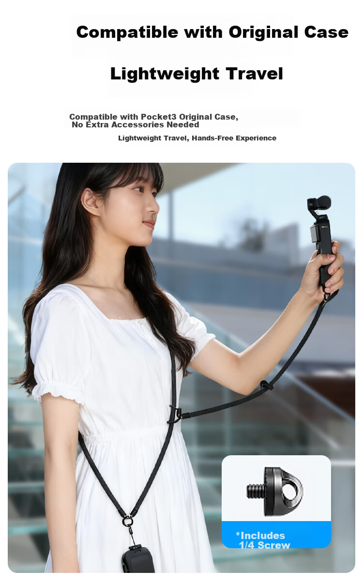 Smorss Lanyard Strap for DJI Pocket 4/3, Crossbody and Wrist Strap, Anti-Drop Retractable Safety Rope for Osmo Pocket 3 Camera Accessories 7