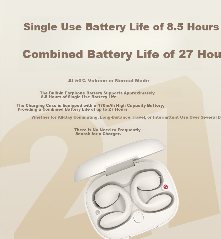 Ziguang Bluetooth Earphones, Clip-On Open-Style Non-In Air Bone Conduction Concept, Hanging-Ear Wireless Sports Running Ai Translation Long Battery Life Headphones Compatible with Huawei Xiaomi And Others 10