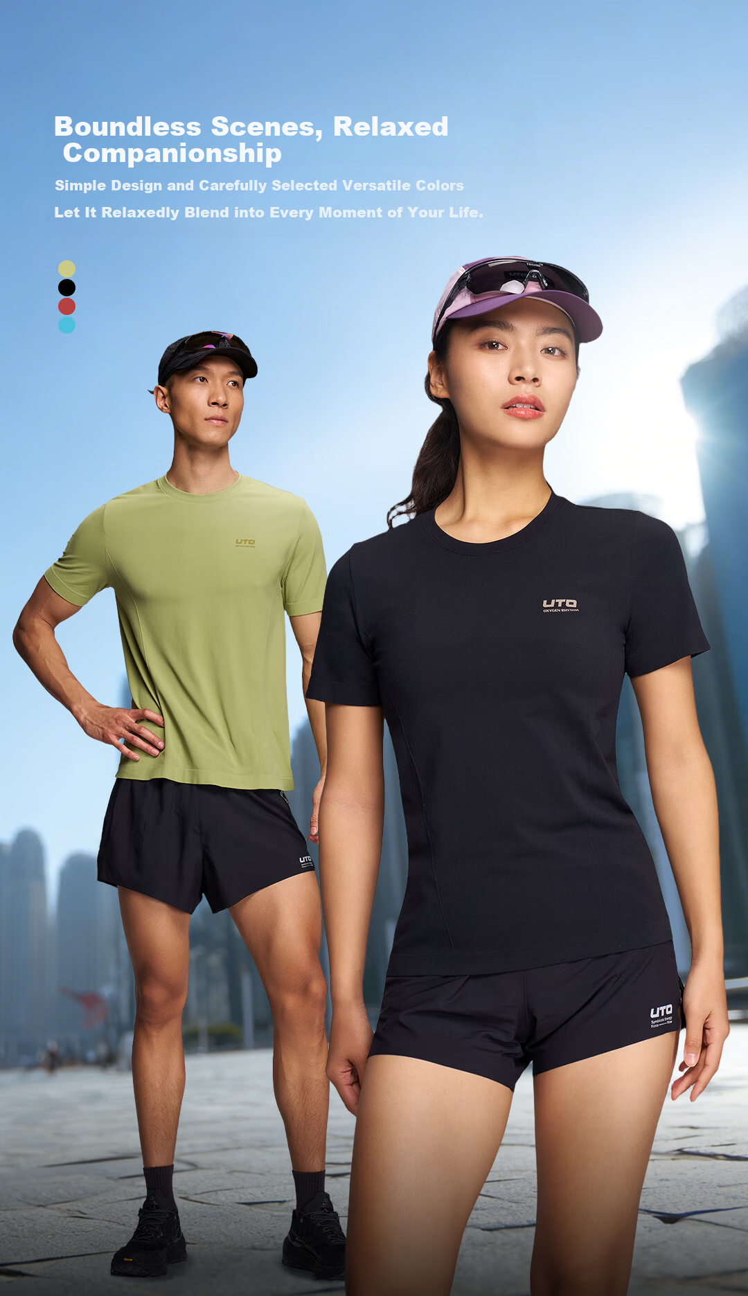 UTO Cotton-Feel Quick-Dry Short Sleeve Sports T-Shirt for Men and Women, Daily Commute Running Quick-Dry Shirt, Classic Black (Men's) M 7