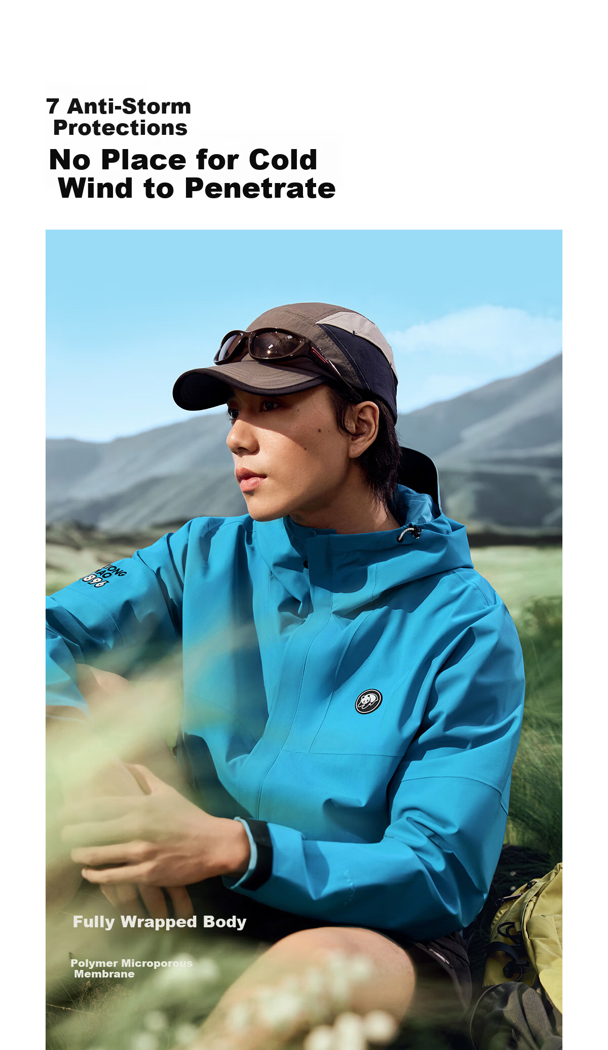 Xiongmao [Liu Yifei's Same Style], Rain Shell Outdoor Jacket for Men And Women, Single Layer Heavy Rain Protection, Triple Protection Mountaineering Coat, Outerwear 6169X5 13