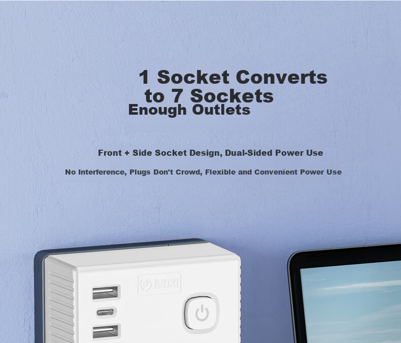Kyfen Model 86 Wall Control Power Adapter Socket Converter Multi-Outlet Plug for Home Bedroom Kitchen Use 4