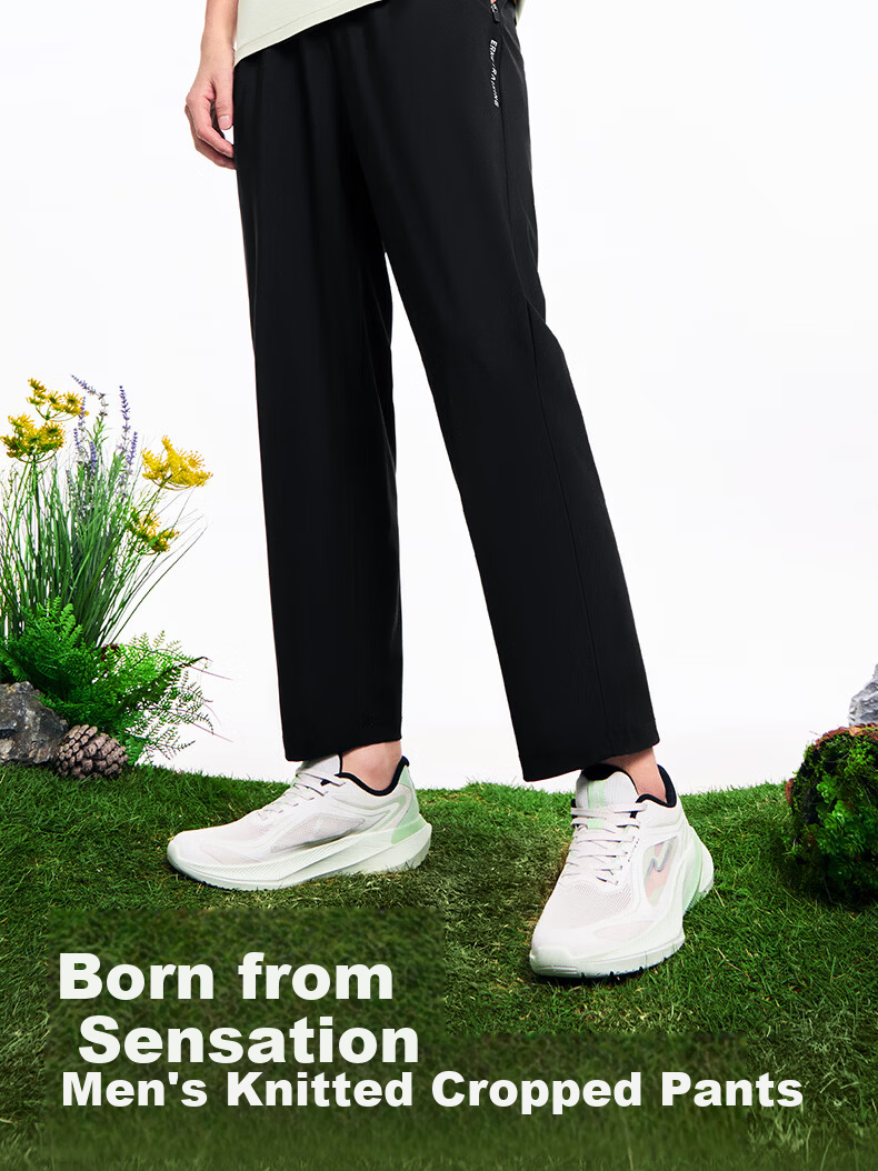 ERKE Knitted Capri Pants, Summer Ice-Cool Sun Protection Trousers, Straight-Leg Outdoor Casual Pants for Men, UPF50+ Versatile Sports Long Pants 2