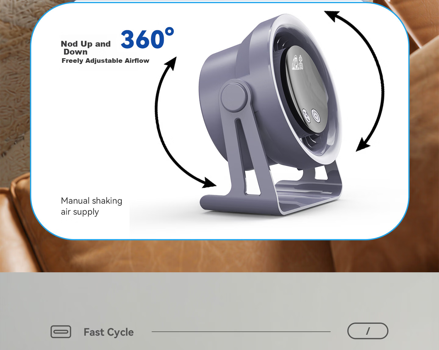 Puppy Desktop Mini Fan / Small Table Fan / Portable USB Desktop Fan Circulation Fan for Home Office Student Dormitory Quick Cooling Quiet Fan Ice Sensation Circulation Fan 19