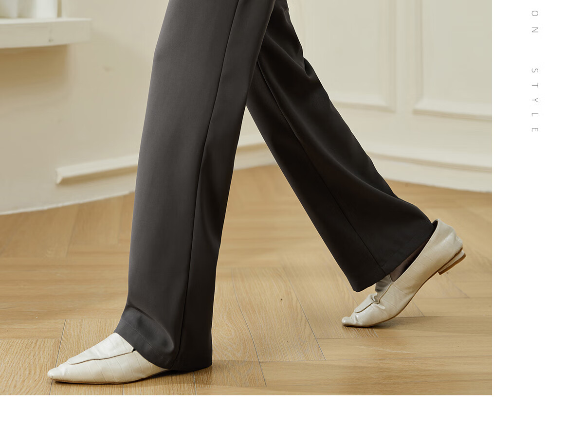 Chushen Spring And Autumn Casual Pants for Women, Wilderness Maillard High-Waist Straight Slimming Versatile Commuter Suit Pants S143K2020 16