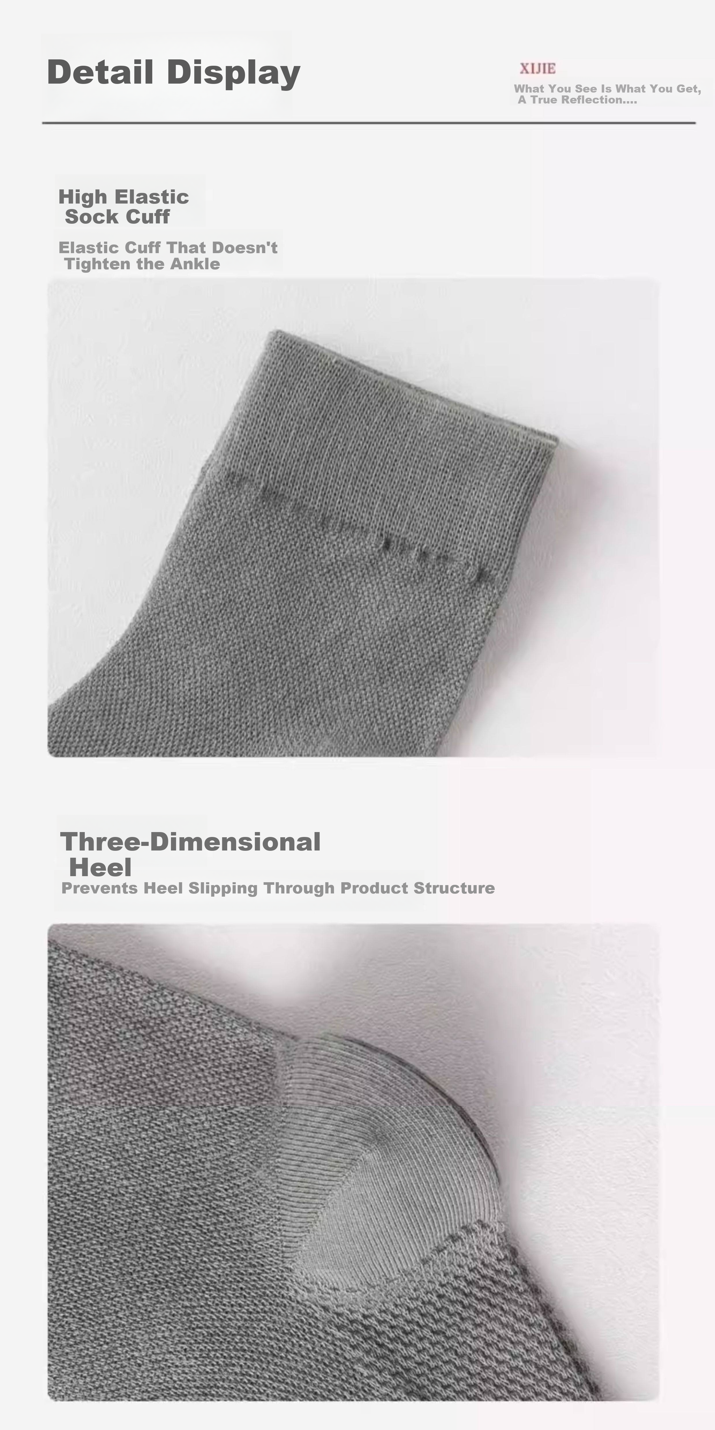 Warrior Men's Socks, Summer Thin Breathable Double-Sided Mesh Mid-Calf Socks, Xinjiang Cotton 7A Antibacterial Sweat-Absorbing Odor-Resistant Sports Socks 14