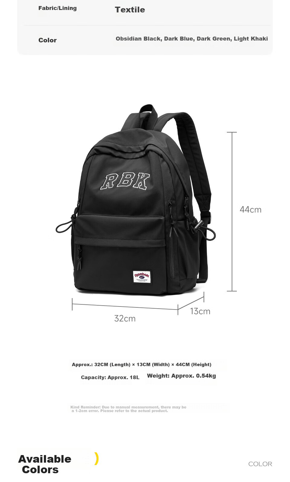 Reebok Men's Large Capacity Sports Backpack for High School and College Students 2026 New Model, Women's Dark Green Backpack 3