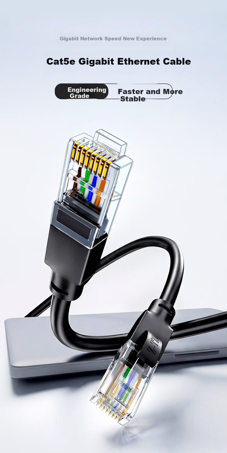 Lite CAT5e High-Speed Gigabit Ethernet Cable 0.5m Engineering/Broadband Computer Home Connection Patch Cable Pre-made Blue Z5-005BL 1