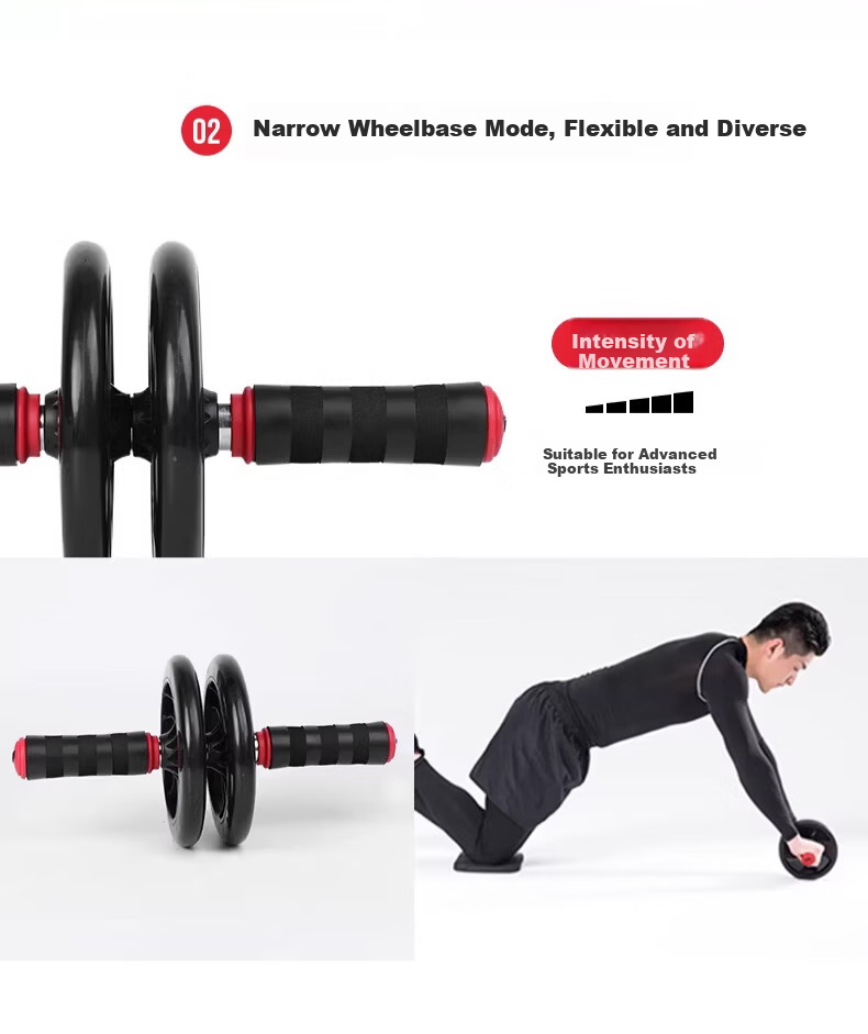 LI-NING Ab Wheel Roller Abdominal Muscle Trainer Dual Wheel Fitness Equipment for Men 6