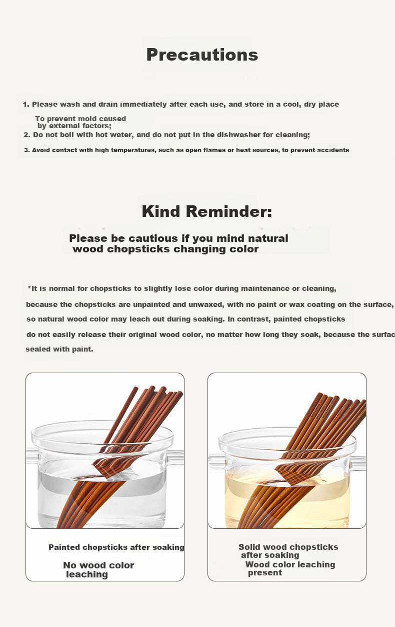 COOKER KING Chicken Wing Wood Chopsticks, Unvarnished And Unwaxed High-Quality Wooden Chopsticks, 5 Pairs Family Set, Fast Solid Wood Round Chopsticks 19