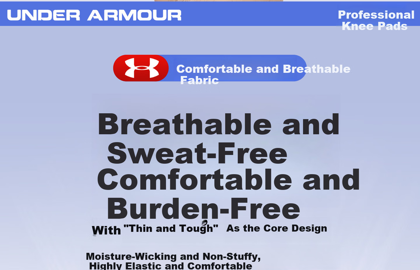 Under Armour Knee Brace Sports Meniscus Summer Professional Mountaineering Basketball Football Badminton Running Cycling Jump Rope Arthritis Support 20