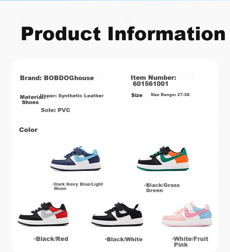 BOBDOG House Boys' Summer Casual Shoes Versatile Kids' Sneakers Mesh Running Shoes 603562009 Black/White Size 31 2