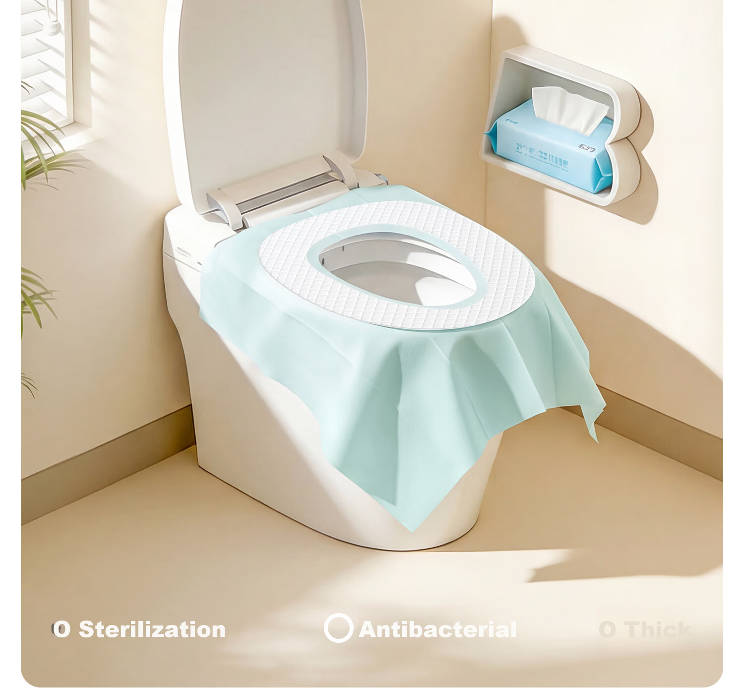BADIGAO Disposable Toilet Seat Cover, Green Full Coverage, Travel Essential, Portable, Maternity Travel Toilet Seat Cover Set, Paper Seat Pad 2