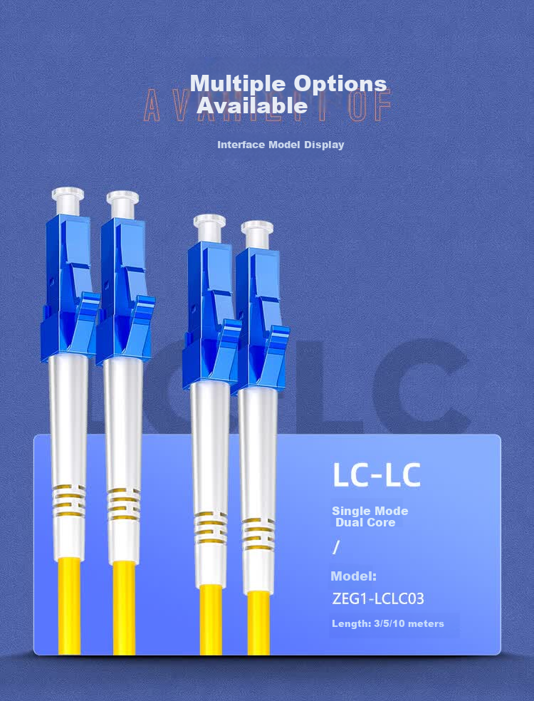 Z-TEK Telecom Grade Fiber Optic Patch Cord SC-SC Single Mode Simplex Tail Fiber Flame Retardant Low Smoke Halogen-Free Fiber Optic Cable 2m ZY-SCSC02 6