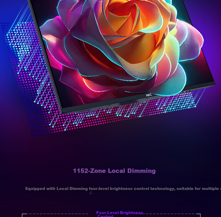HKC 27-inch 2K 340Hz 1152-Zone MiniLED QD Quantum Dot HDR1400 High Brightness 320Hz Gaming PC Rotatable Adjustable Monitor G27M5Pro 5