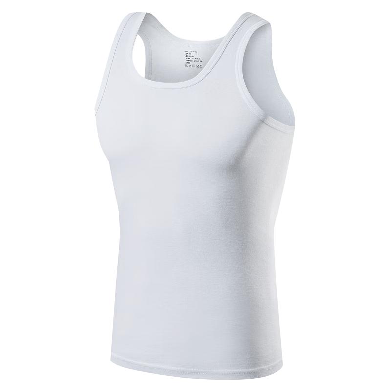 HLA Men's Sleeveless Cotton Vest Breathable Basic Thin Undershirt Single Piece