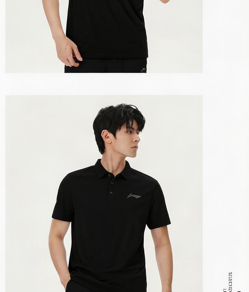 LI-NING Men's Polo Shirt Short Sleeve 2026 Summer New Cotton Breathable High-End Men's T-Shirt Sportswear 13