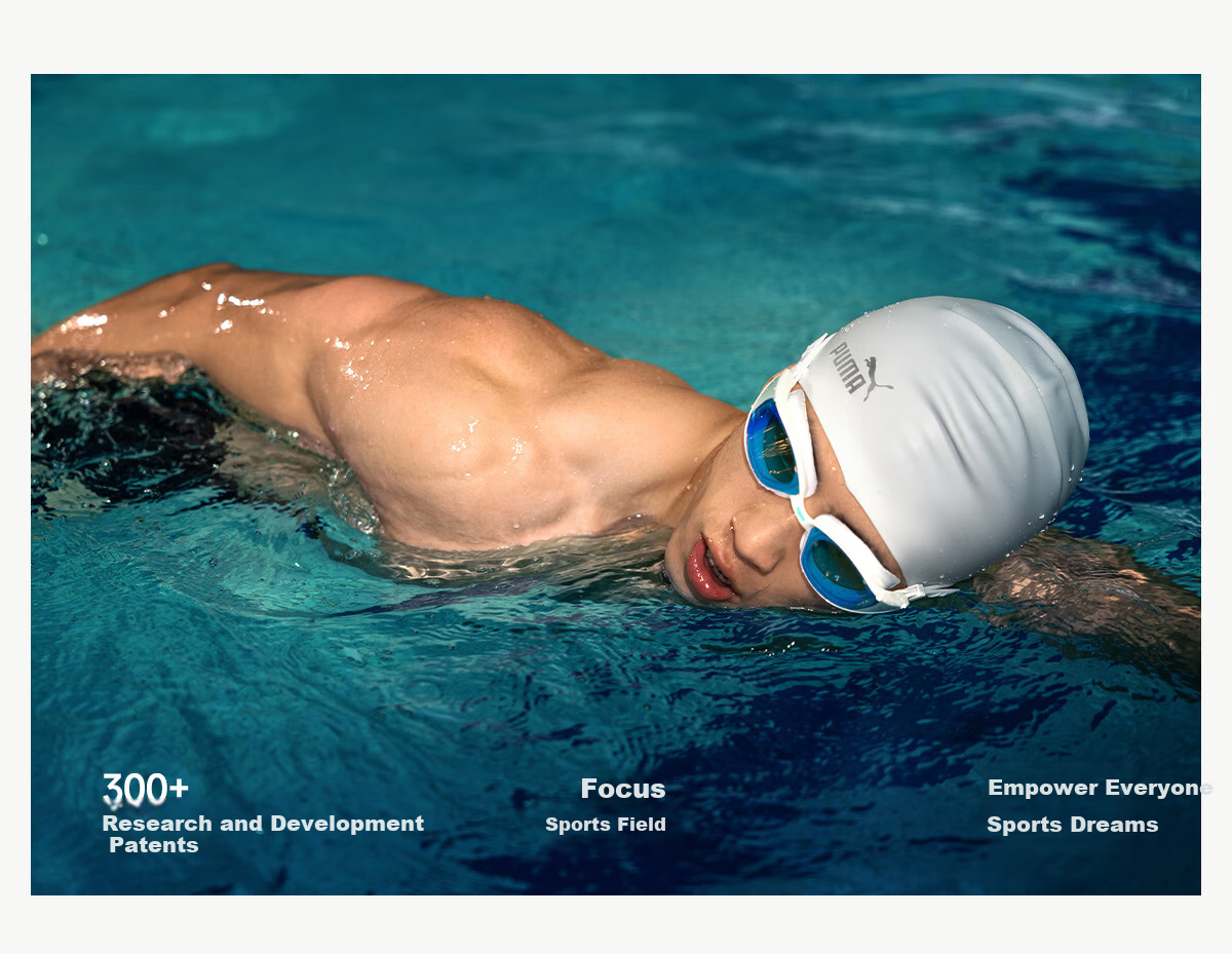 PUMA Men's Swim Trunks, Goggles, And Swim Cap Three-Piece Set Anti-Embarrassment High-Definition Anti-Fog Highly Elastic Swim Shorts Non-Water Swimming Equipment 9