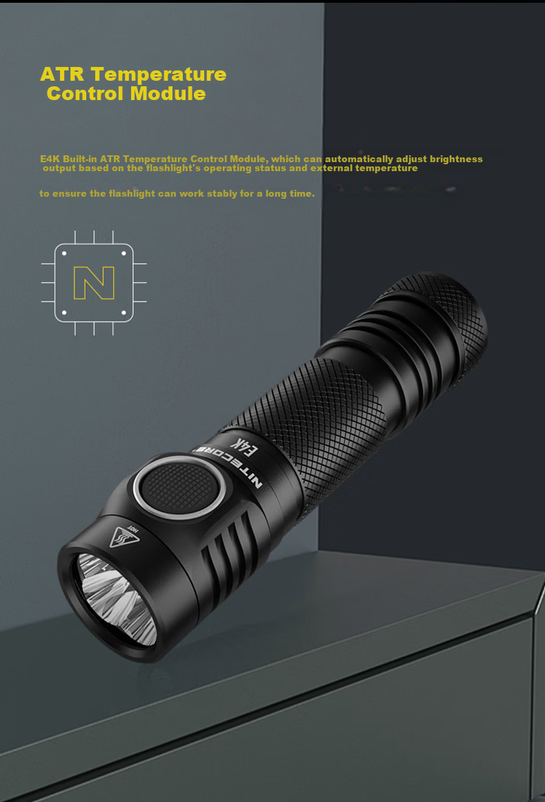 NITECORE E4K High Brightness Rechargeable Compact Flashlight Outdoor Hiking Mountaineering Portable EDC Emergency Light 14