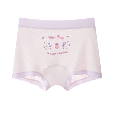 Hongdou Girls' Ice Silk Underwear Summer New Style Boxer Shorts for Developing Girls Kids 6-12 Years Student Four-Corner Shorts