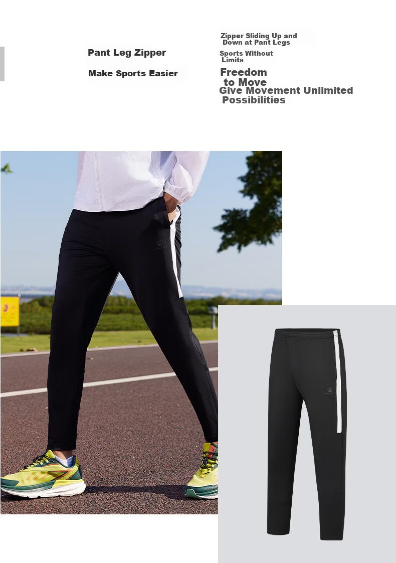 KELME Men's Sports Pants New Summer Thin Professional Football Training Running Fitness Tapered Pants Agate Black L 3