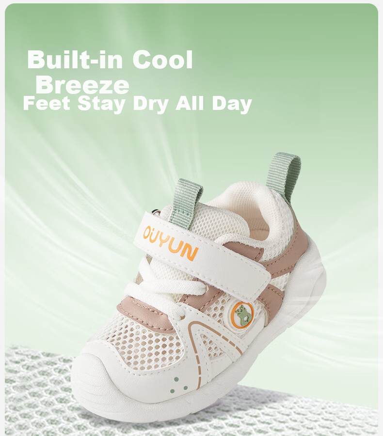 OUYUN Infant Toddler Walking Shoes Spring Summer Baby Boys Girls Soft Sole Non-Slip Mesh Sandals Light Pink Purple Size 19 2