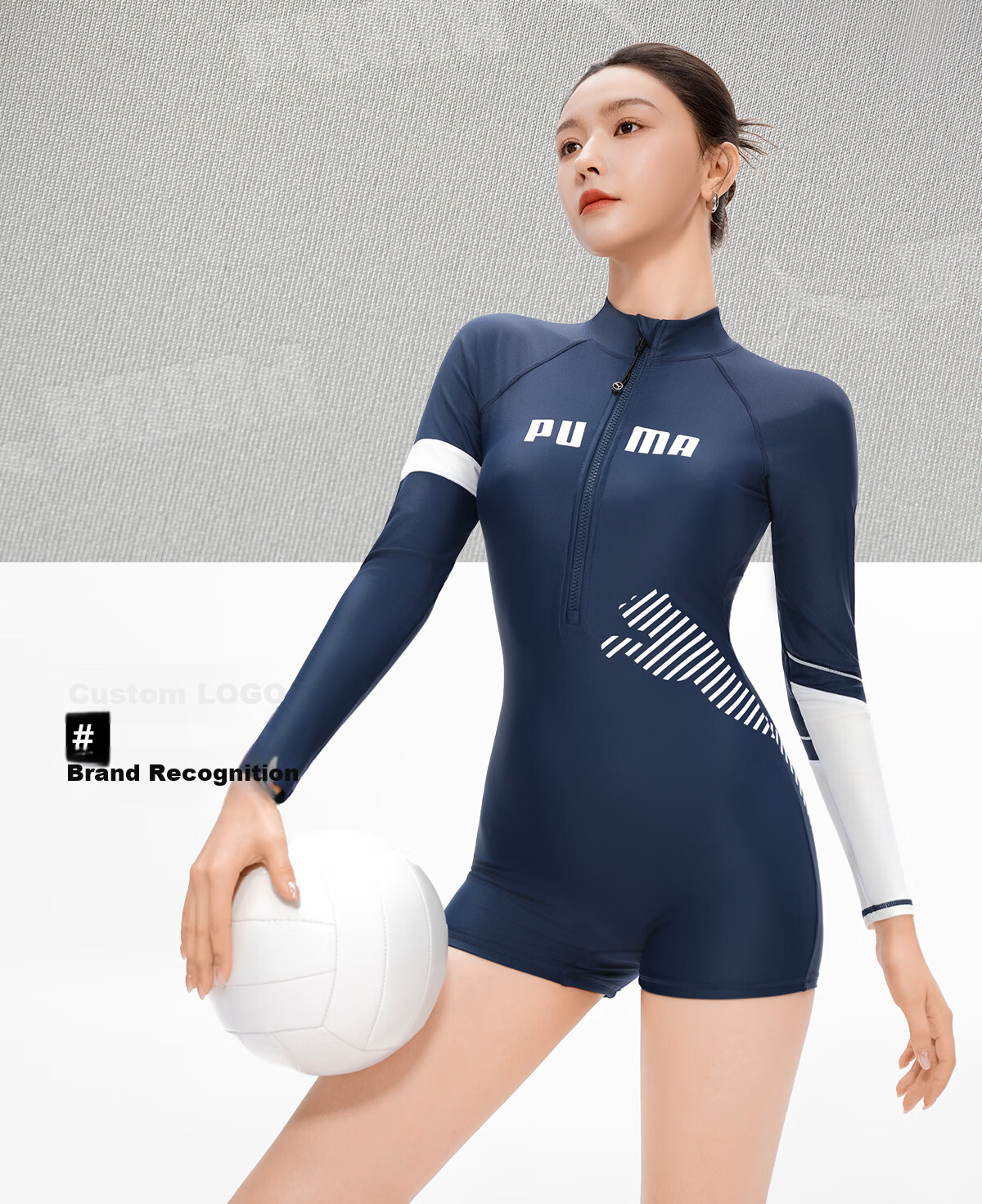 PUMA Women's Long Sleeve One-Piece Swimsuit UV Protection Surfing Swimwear for Swimming Pool Spa Premium Swimwear 15