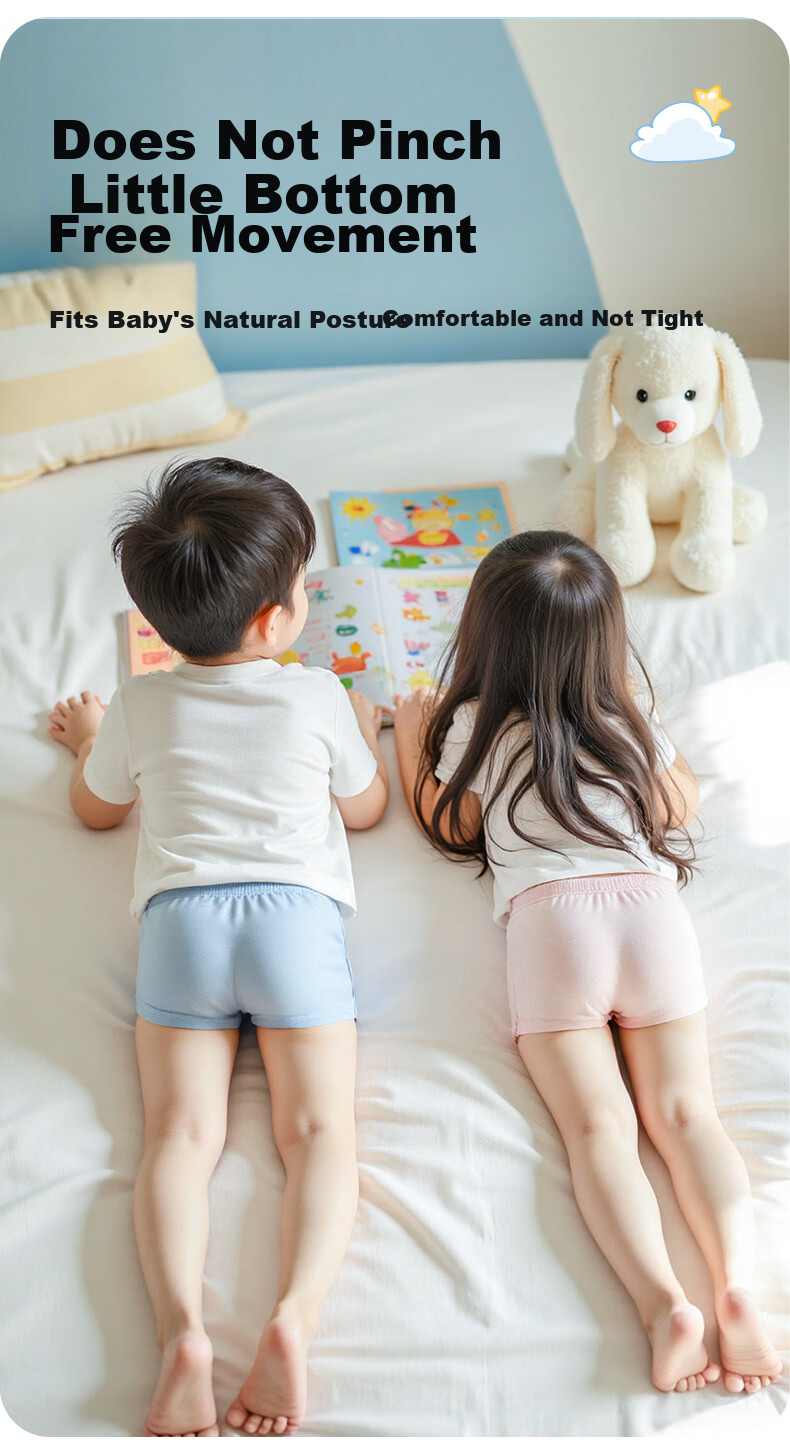 Grace Kids Disposable Cotton Boxer Briefs for Girls and Boys, Travel Portable Daily Use, Size S 10