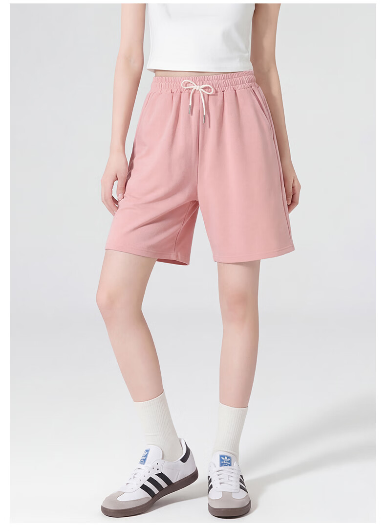 Warrior Women's Summer Shorts 2026 New Casual Loose Sports Pants High Waist Simple Solid Color Knee-Length 13