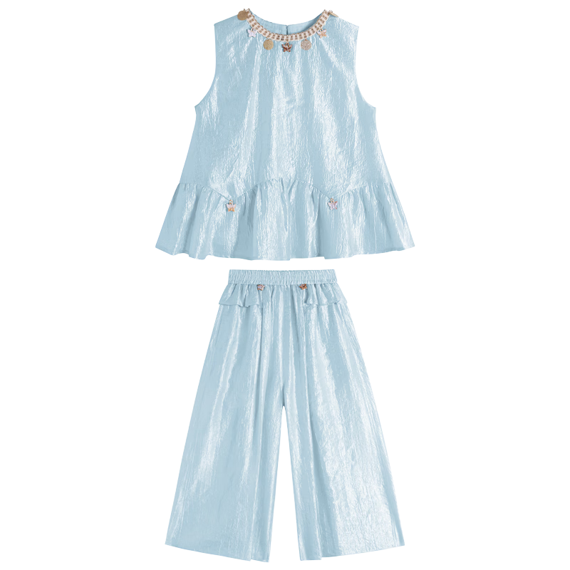 CHANZUIGOU Girls' Bohemian Vacation Set 2026 Summer New Elegant Sweet Style