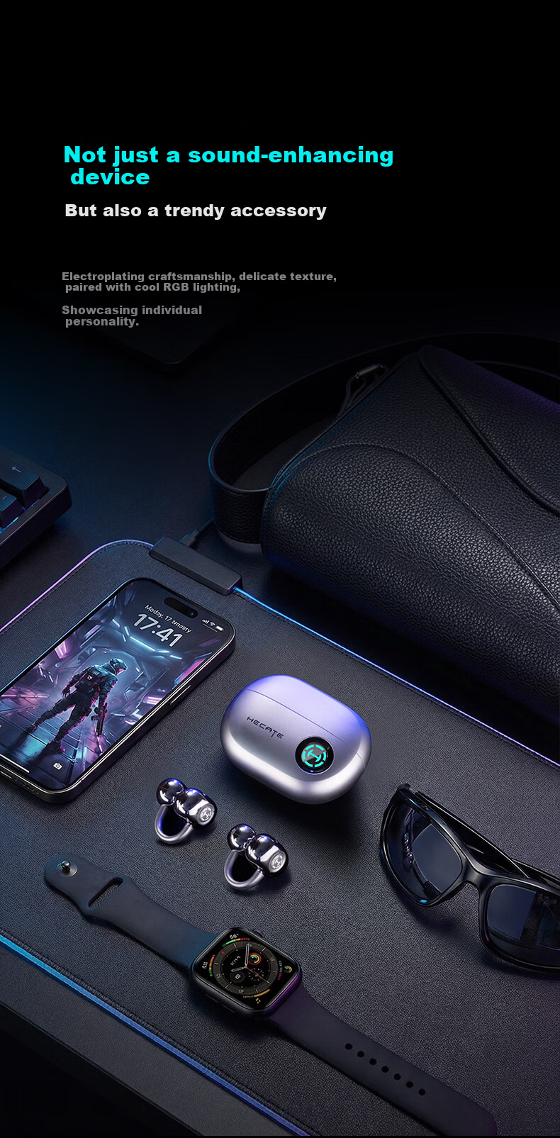 EDIFIER HECATE CP2 2026 Latest Bone Conduction and Air Conduction Bluetooth Gaming Ear Clip Wireless Open-Ear Sports Running E-Sports Headphones Gray 8