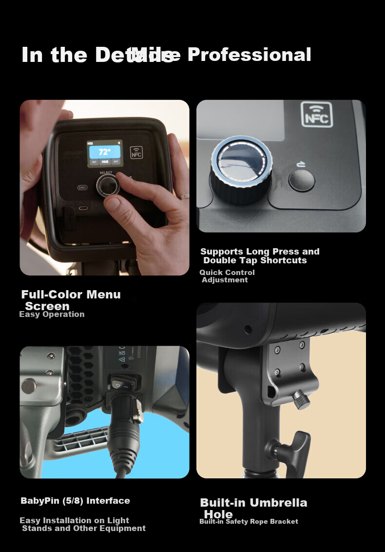AMARAN Ray 360c 360W RGB Live Streaming Fill Light Short Video Photography Light Beauty Constant Light Studio Light 25