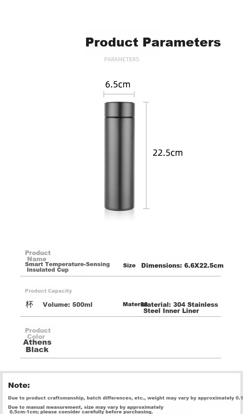 Tea Edge 304 Stainless Steel Smart Temperature Display Insulated Mug Large Capacity Business Tea Water Separation Cup for Office Men and Women 10