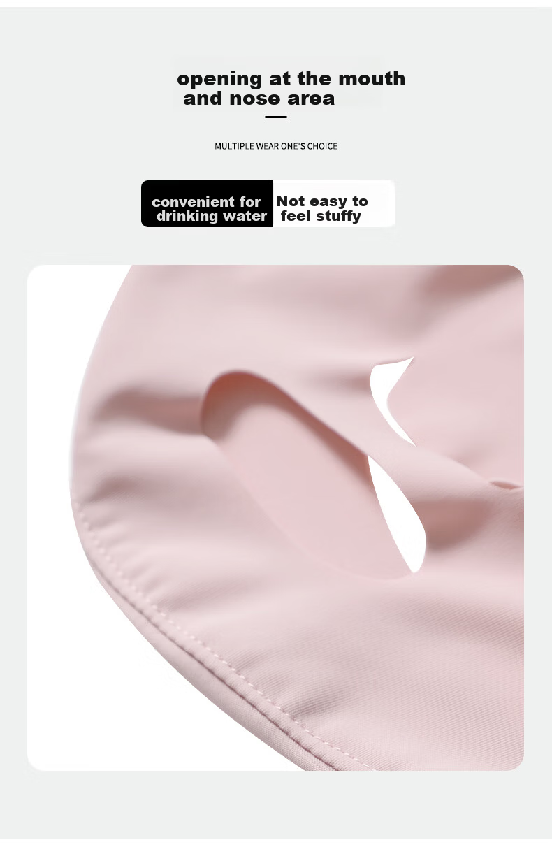 Nanjiren Sun Protection Face Mask for Women, Summer Outdoor Cycling Driving Face Shield, UV-Resistant Face Covering, Face Bandana for Women, Cherry Blossom Pink 3