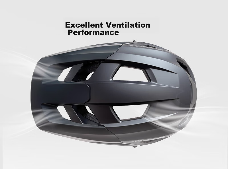 MOON Integrated Cycling Helmet Aerodynamic Safety Helmet Mountain Road Bike Enlarged Visor Flowing Gray 3