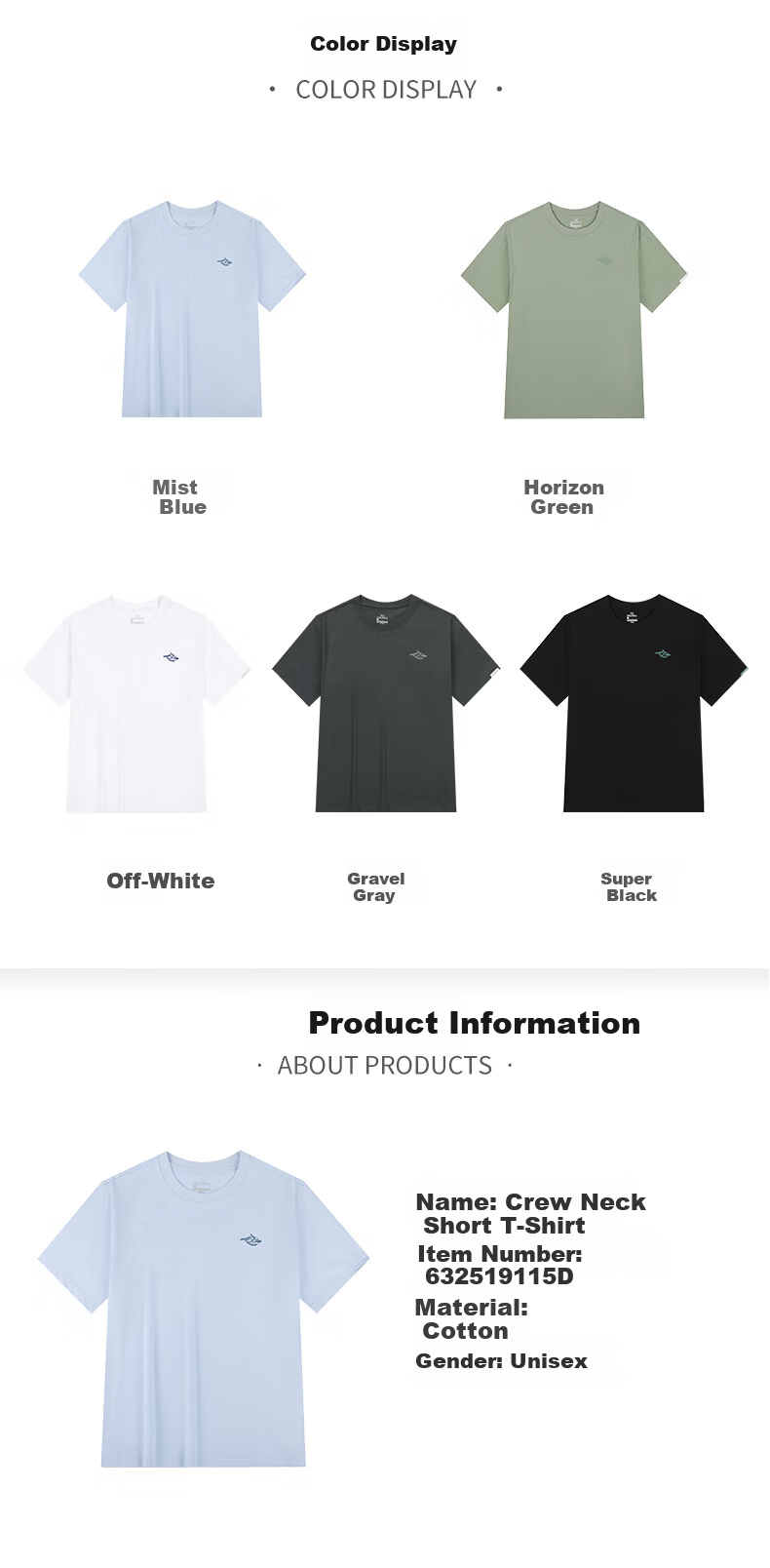 361° Men's Short Sleeve T-Shirt Summer New Sports Running Loose Casual Trendy Top 632519115D-9 78
