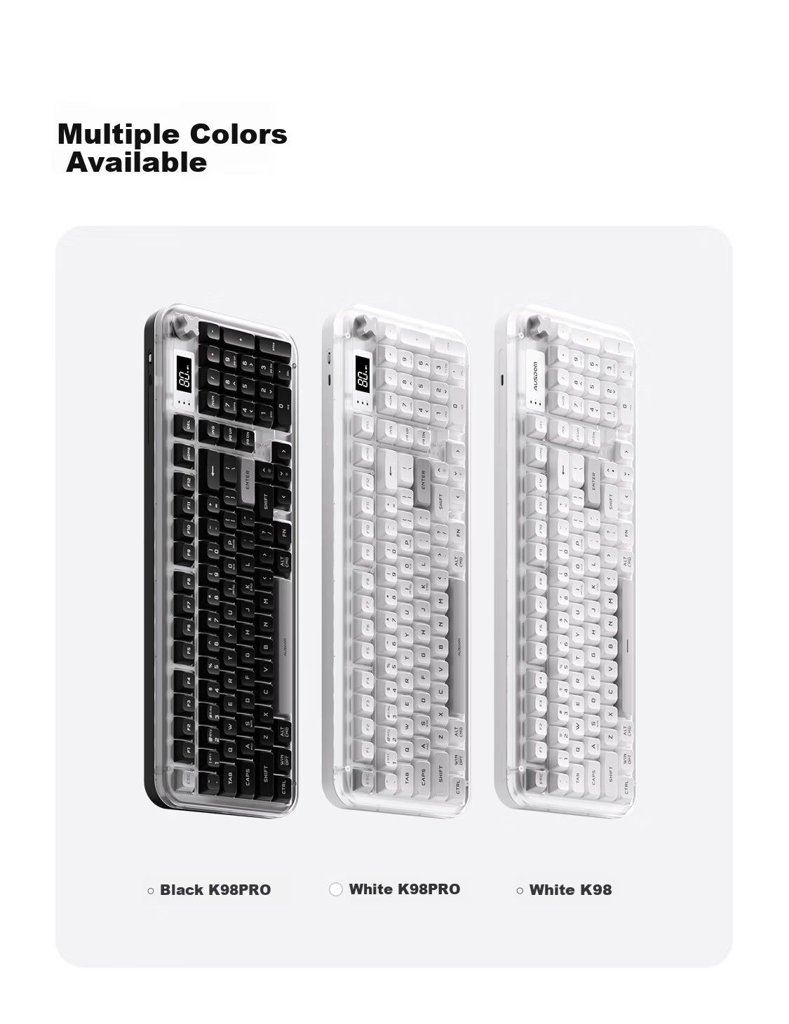 AUSDOM K98 Wired 98-Key Mechanical Feel Silent Keyboard with Volume Knob Backlit Office Gaming E-Sports Computer Keyboard Amber White Compatible with Laptop 7