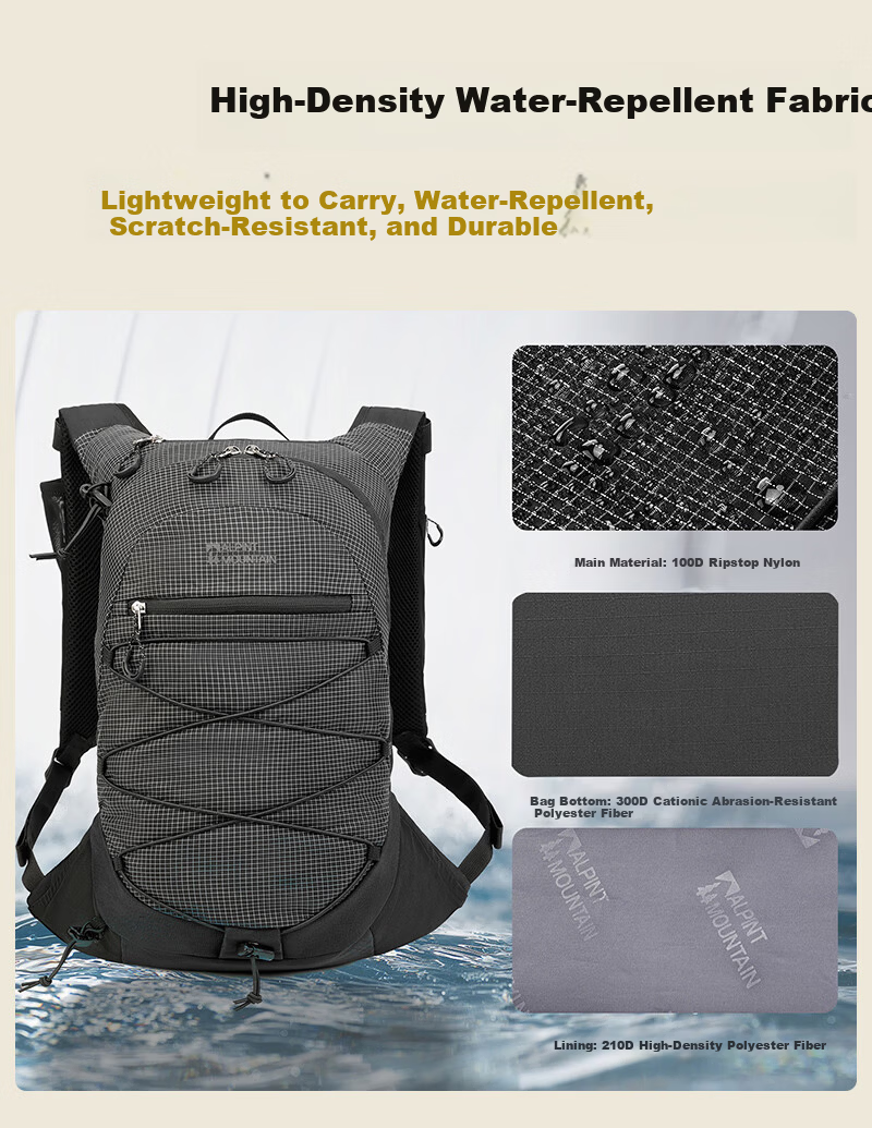 ALPINT MOUNTAIN Elmont Multifunctional Backpack Outdoor Sports Hiking Cycling Mountaineering Trail Running Backpack for Men 3