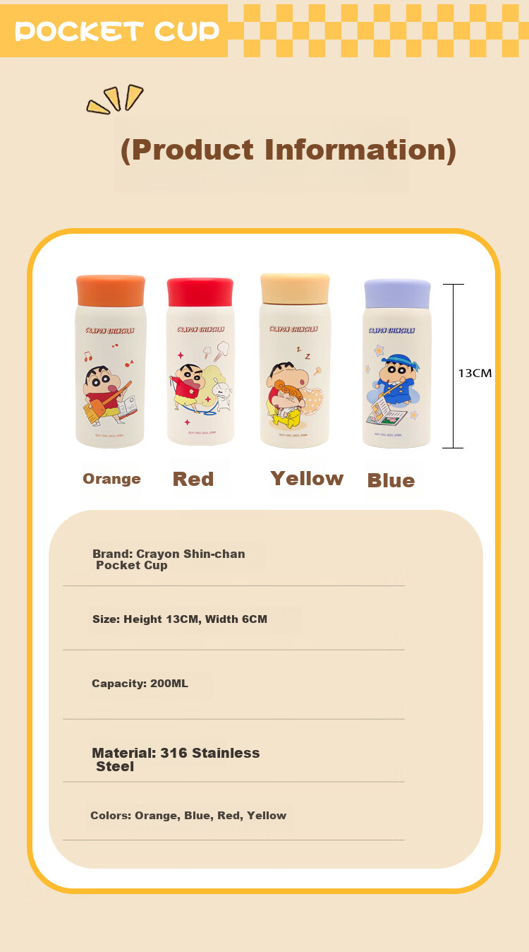 Crayon Shin-chan Insulated Water Bottle for Women 2026 New High-Value Pocket Cup Student School Portable Cup 11