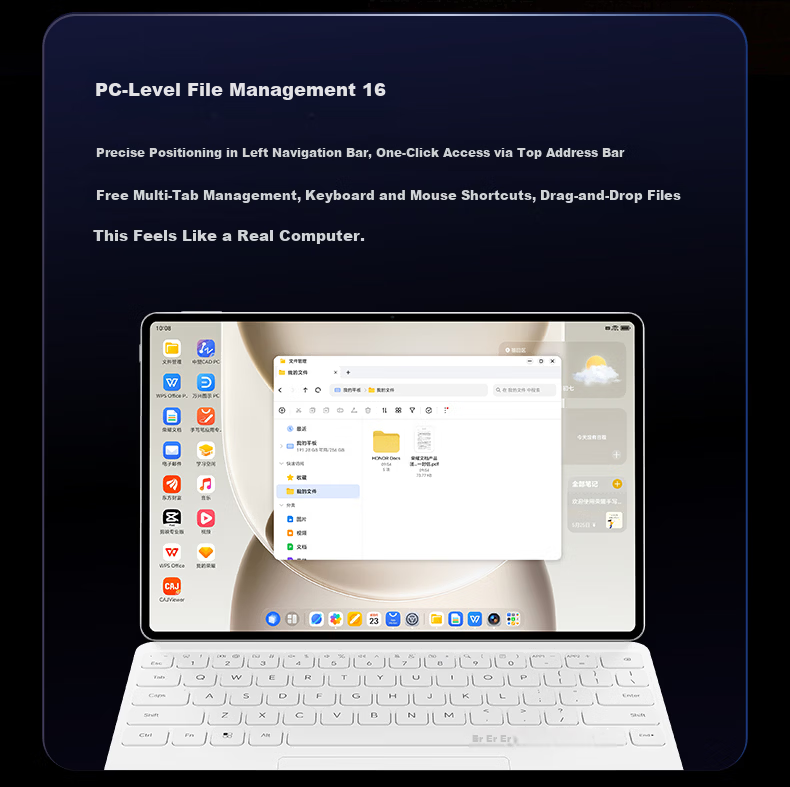 HONOR [Li Yunrui's Same Model Tablet] MagicPad3 Pro 12.3, Subsidized, 4.8mm Ultra-Thin OLED Tablet, 12GB+256GB, Moonlight White 21