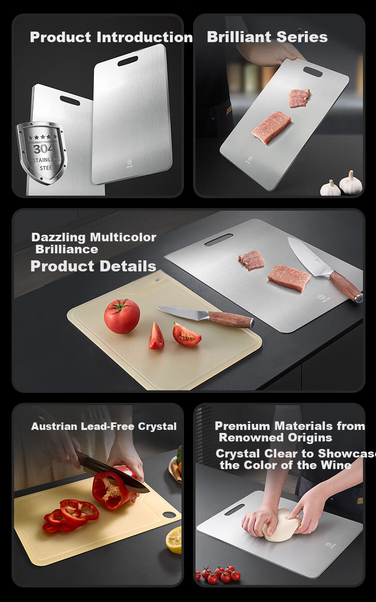 JD Jingzao Cutting Board 304 Stainless Steel Dough Kneading and Vegetable Cutting Board 1+1 Set [Integrated Design] 40*30*0.13cm 2