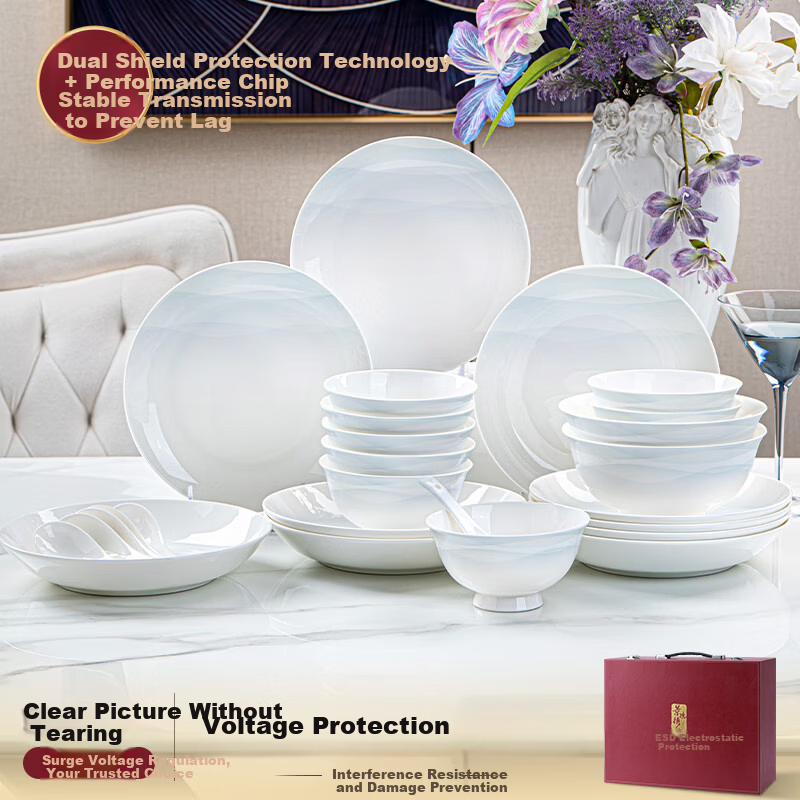 NINE CRANES Jingdezhen Premium Gradient Tableware Set High-End Bowls and Plates Home Use Stylish