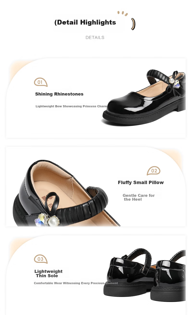 Belle Bow Mary Jane Shoes Kids 26 Spring New Mall Same Style Small Leather Shoes V6101A86 Black Size 33 4