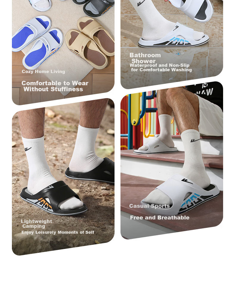 Warrior Official Flip Flops 2026 Summer Sports Outdoor Home Men's Sandals White Orange Size 44-45 3