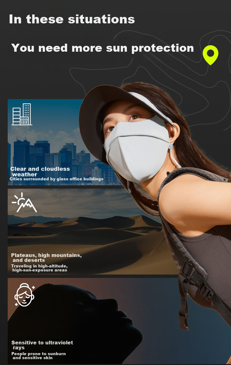 Beneunder Anti-UV Full Face Sun Protection Balaclava with Brim for Women, Sun Shield Mask, Dust Mask, Twilight Pink 4