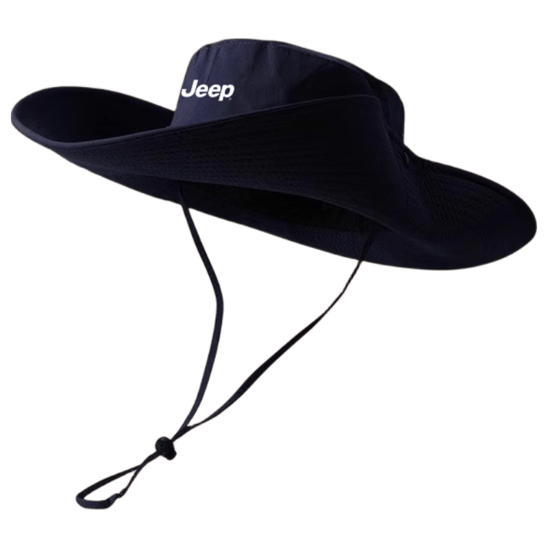 JEEP Big Head Mountain Climbing Hat Men's Summer Denim Wide Brim Fisherman Sun Protection Hat Women's